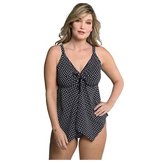 Playshoes Mädchen Uv-schutz Bikini Herzchen Badebekleidungsset, Blu (Marine 11, 98-104 EU 4 Ulla Popken Damen Tankini, längeres Oberteil, Punkte, Zipfelsaum, Softcups Bikinis, Black Beauty (Ersatzfarbe), 58