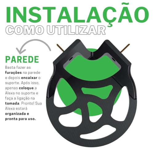 Suporte para Canto de Parede Tipo Bandeja Compatível com Amazon Alexa Echo Pop Echo Spot e Echo Dot