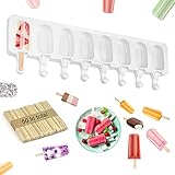 【Breite Anwendung】 Sie können der Eis am Stielform Saft, Püree, Joghurt, Obst, Sahne usw. hinzufügen, um eine einzigartige gefrorene Eisform herzustellen.