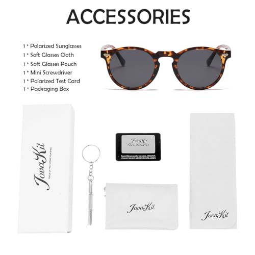 Image of JOVAKIT Vintage Kids Polarized Sunglasses for Girls Boys Age 2-9, Round Sun Glasses for Children UV400 Protection
