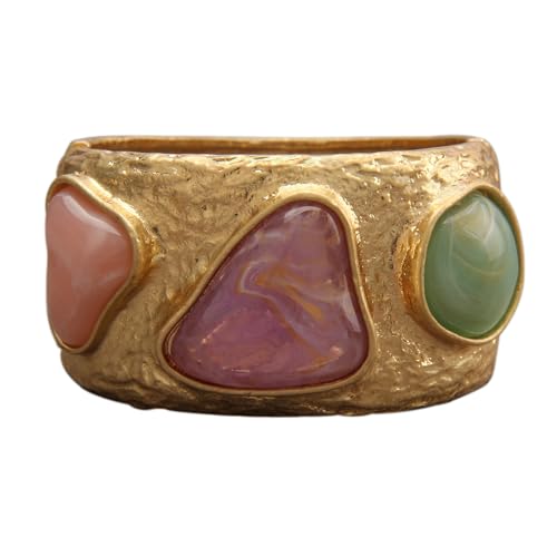 Gold Cuff Bracelet for Women Silver Beaded Bracelets Open Bangle Stackable Stretch Bead Bracelet Boho Jewelry Gifts for Wife Couple