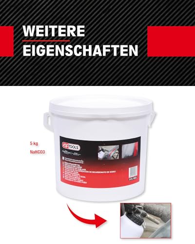 KS Tools Soda Strahlmittel 5 kg 515.1923 I < 0,5 mm Siebfraktion I Umweltfreundliches Reinigungsmittel mit Natron zum Reinigen und Entfernen von Farben oder Lacken