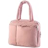 DiverseBee Large Bible Cover with Handles, Carrying Case for Women, Tote Bag, Book Cover, Bible Accessories, Christian Gift (Pink)