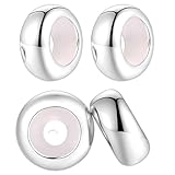 QttvbTna 925 Sterling Silber Spacer Charm Stopper, 4 Stück Abstandshalter Stopper Charms, 7,7 x 3,28 mm, Damen Charms Armband Stopper, Bead Charms Armbänder Anhänger
