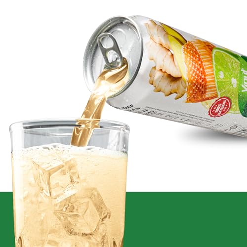 Image of VINUT Ginger, Honey & Lime Juice, 85% Juice, No Added Sugar, Not From Concentrate, 16.9 fl oz (500 mL) Can, Pack of 24