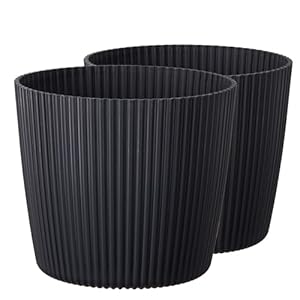Tymar Anthrazit Rippenblumentopf 2er-Pack Ø 13cm