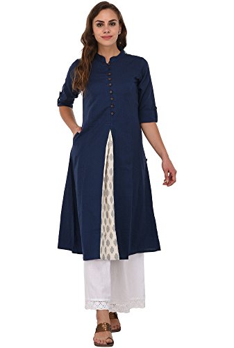 Image of Pistaa's Women's Cotton Regular Fit Casual Kurta