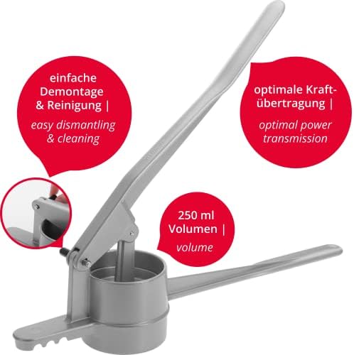 Westmark Spaetzle/Potato Press, With traditional holes for handmade-style spaetzle, Die-cast aluminium, Length: 41 cm, Spätzlechef, Silver, 61202260