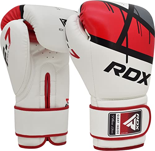 Image of RDX Boxing Gloves EGO, Sparring Muay Thai Kickboxing MMA Heavy Training Mitts, Maya Hide Leather, Ventilated, Long Support, Punching Bag Workout Pads, Men Women Adult 8 10 12 14 16 oz