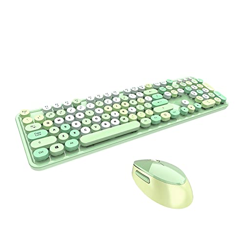 Teclado inalámbrico Sweet 2.4G, juego de mouse y teclas de suspensión, verde