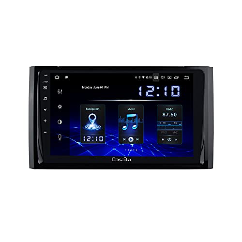 Dasaita 9 inch Large Screen Single Din Android 10.0 Car Stereo for Toyota Tundra 2014 2015 2016 2017 2018 2019 Radio with GPS Navigation 4G Ram 64G ROM Built-in DSP Dash Kit GPS Meomery Card