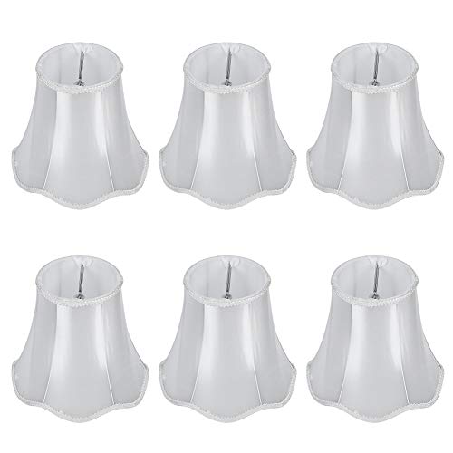 Chandelier Small Lampshades Retro Palace Pendant Light Shade 6Pcs for E14 Wall Lights Clip on Candle Chandelier Set of 6 Fabric Lampshades for Table Lamp and Floorlight