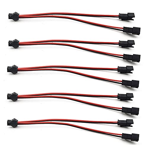 Vrabocry 5pcs 15cm 2pin SM Splitter JST Stecker 1 bis 2 männlich und weiblich für 5630 3528 5050 eine Farbe LED Streifen