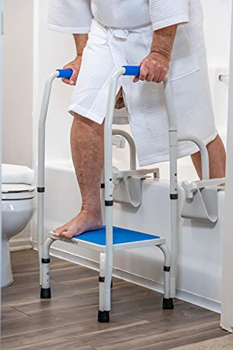 Step2Tub Shower Step Stool For Seniors - Features Adjustable Height, Slip Resistant Step Stool With Handle For Elderly Entering & Exiting Bathtub - Extra Safe, Nonslip, Step Helps You Walk In Tub #TOP4