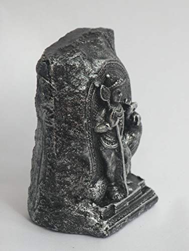 Image of Stone Idol of Lord Kumaraswamy / Murugan Karthikeya Subrahmanya Swami Sculpture Gift, Home Decor - 8.5 cm Height, 4 cm Length, Black
