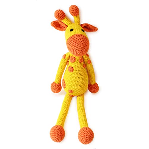 Shumee Crochet Rattle Toy (0+ Years) |Cuddly Buddy Toys | Smooth Organic Plush Toy | Soft Toy for Newborn, Infants and Toddlers (Giraffe)