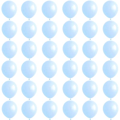 Macaron Baby Blue Balloons 12 inch,36P Pastel Light Blue Balloon Thick Natural Latex Balloon Birthday Party Balloon Helium Balloon Decorations for Boy Baby Shower,Baptism,Gender Reveal,Wedding Party