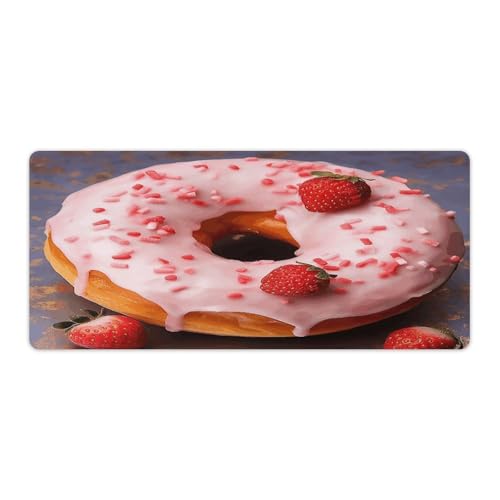 Grand tapis de souris donut de fraise pour la rentrée