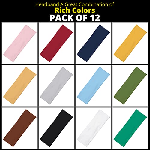 Lotus78 12 Pack Headbands For Women Yoga Elastic Hair Bands Workout Running Sport Non Slip Sweat Hair Wrap For Girls(Feel Icon) #TOP1