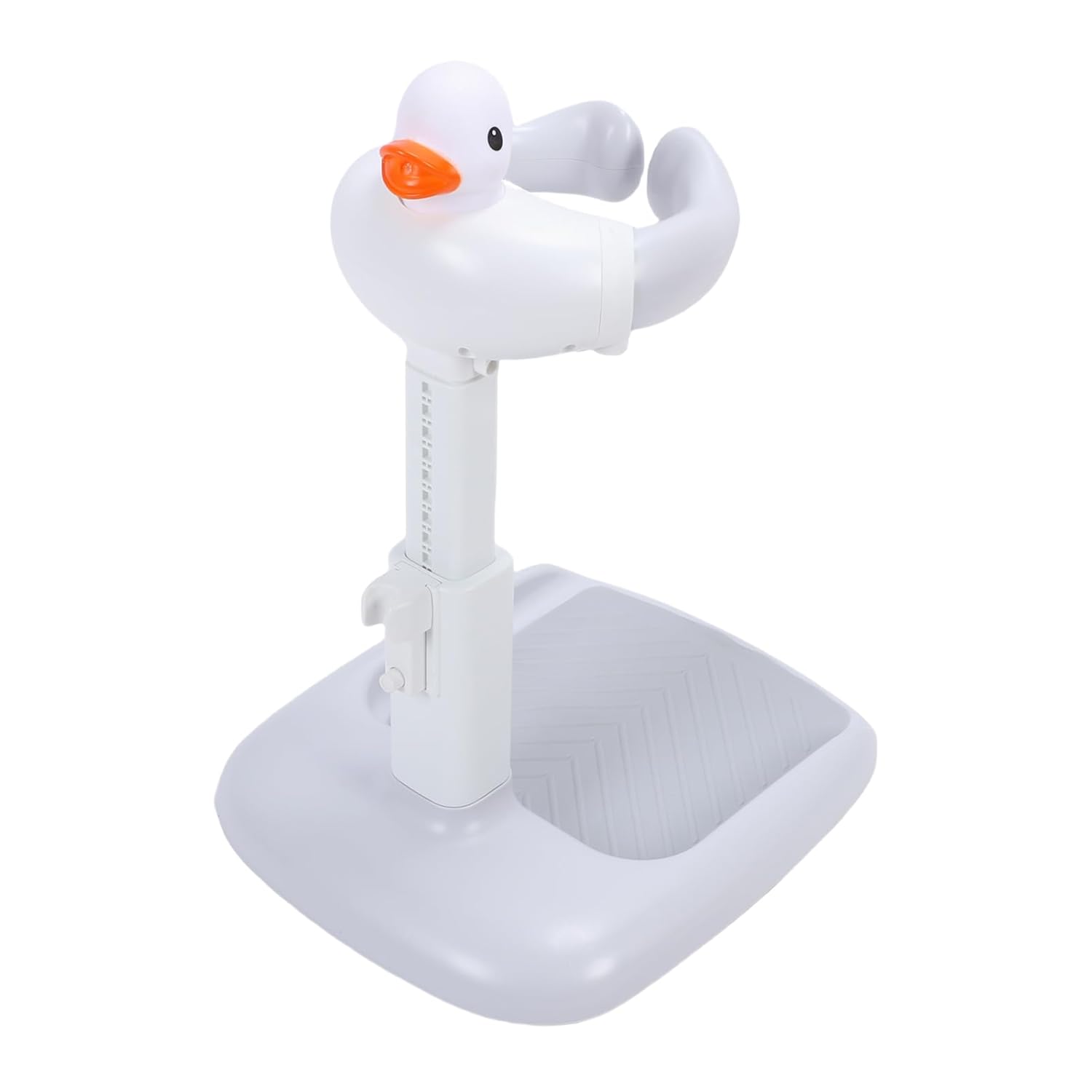 Focket Baby Shower Stand, Height Adjustable Foldable Baby Bath Bath with Duck Sound, Non-Slip Base Bath Stand for Toddlers Ideal Bathroom Safety (Grey)