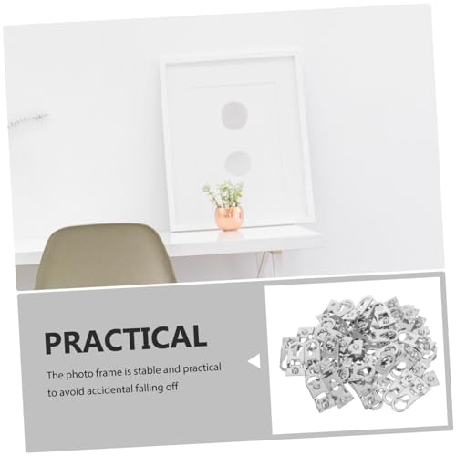 Image of KALLORY 50pcs Aluminum Alloy Picture Frame Hangers Heavy-Duty Hooks for Safe Hanging of Frames Posters Mirrors More Easy Installation Hardware Accessories