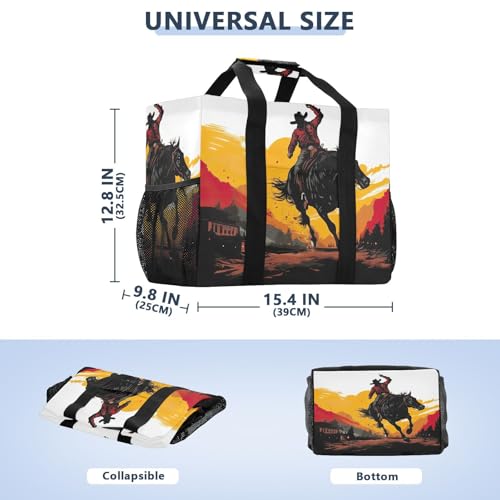 Nander Bullfighting Warrior Foldable Tote Bag Waterproof Sandproof Women Beach Bag Handbag Gym Bag Travel Shopping Bag2