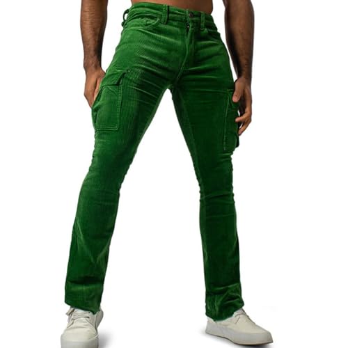 Pantalones de Trabajo Hombre Chandal Pana Verde Militar Trabalho Ancho Pantalon Pana con Bolsillos Pantalón Chándal Ropa Hombre Pantalon Chandal Verde Militar M