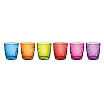 Barazzoni Set 6 Bicchieri Coriandoli, Colori Assortiti, Capacità 32cl