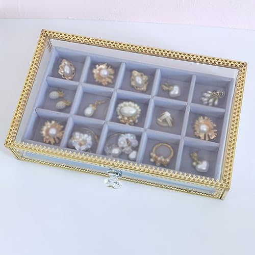 Boîte de bijoux en verre avec couvercles de mariage transparents - 2