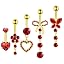 Gold Plated Red CZ Belly Button Rings