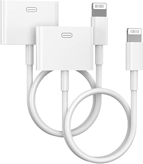 Lightning to 30 Pin Adapter, Apple MFi Certified 2 Pack 8 Pin Male to 30 Pin Female Connector Converter with iPhone Lightning Charger Cable and Data Transfer Compatible iPhone 14 13 12 11 Xs X 8 7 6