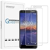 [2 Pack] Orzero for Nokia 3.1 Tempered Glass Screen Protector, 2.5D Arc Edges 9 Hardness HD Anti-Scratch Bubble-Free [Lifetime Replacement Warranty]