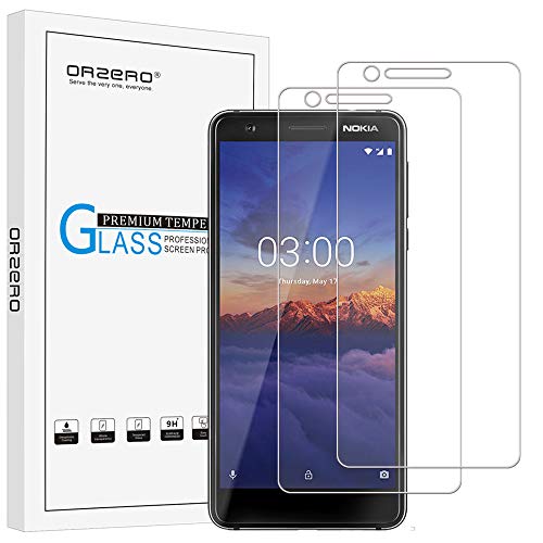 (2 Pack) 3.1, 3.1 A, 3.1 C Tempered Glass Screen Protector, 2.5D Arc Edges 9 Hardness HD Anti-Scratch Bubble-Free (NoOrzero Compatible for Nokiat full coverage due to curved edge)