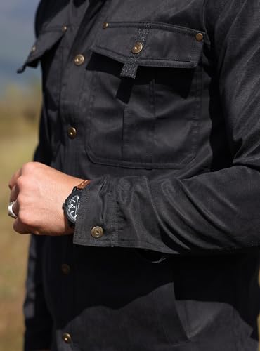 Image of Men's Shirt Jacket Shacket with Flannel Lined Casual Snap Button Overshirt Western Cowboy Jackets Fall Clothing
