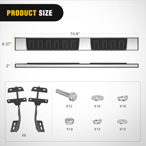 Estribos Nilight para Ford F150 2015-2026 Acero inoxidable miniatura 2