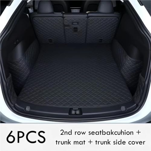 Coussin de dossier et tapis de coffre en cuir PU de prestige pour Tesla Model Y