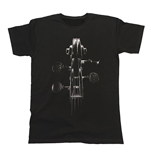 Jonny Cotton Violin Headstock Unisexo Fit T-Shirt para Hombre y Mujeres Camiseta Mens & Ladies Music Instrument Festival Band