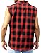YAOKUBO Men's Sleeveless Flannel Shirt - Plaid Design for Summer Wear Casual Button-Down Vest Shirts Red