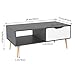 HOMFA Coffee Tables for Living Room TV Stand, Wooden Console Table Sofa Side Table 2 Tier with Storage Shelf and 1 Drawer, Modern Furniture for Home Office, Gray
