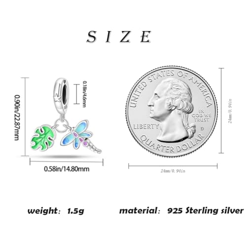 Image of ARTCHARM Ladybird Cat Bow Dragonfly Pendant 925 Sterling Silver with Enamal Good Luck Bead fit Bracelets Charms,Christmas Valentine Mother's Day Gift for Women Girls