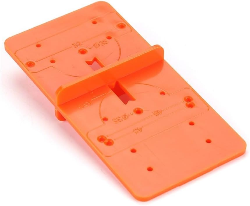 Hinge Boring Jig for 35mm and 40mm Concealed Cup Hinges, Cabinet Door Hole Locator Drill Guide Template for Kitchen Cabinet Installation, Orange ABS Tool