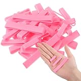 Frienda 60 Pieces Pink Silicone Rubber Bands Assorted Size Pink Rubberbands Bulk Thick Rubber Bands