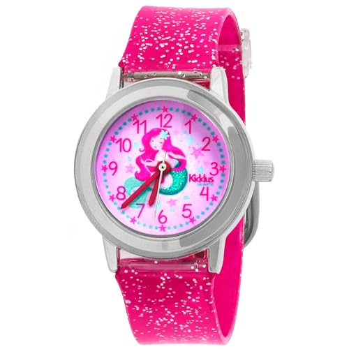 Kiddus Reloj para niña con Purpurina, Incluye Ejercicios para Aprender la Hora, Reloj Infantil...
