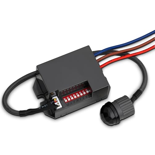 SEBSON Mini Sensore di Movimento per Luci Interno - Montaggio ad incasso, LED adatto, Programmabile - Rilevatore di Movimento Sensore PIR 6m/360°