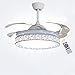 LED-Inverter-Deckenventilator mit Licht und Fernbedienung, dimmbar, unsichtbarer einziehbarer Deckenventilator mit Lampe, leise für Schlafzimmer, Esszimmer, Deckenleuchte mit (Größe: 36 Zoll