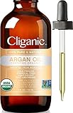 Cliganic USDA Organic Argan Oil, 100% Pure | for Hair, Face & Skin | Natural Cold Pressed Carrier Oil, Imported from Morocco