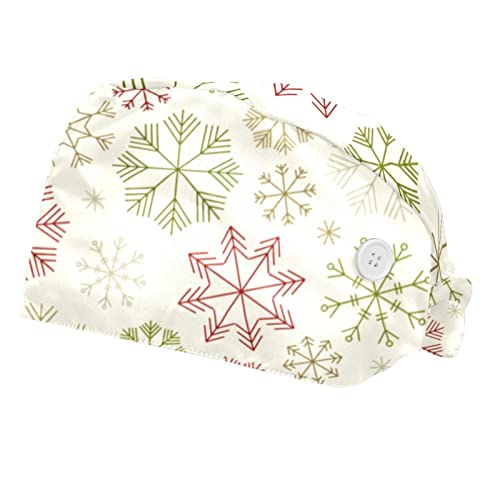 Casquettes de travail ajustables JDEZ chapeaux bouffants flocon de neige