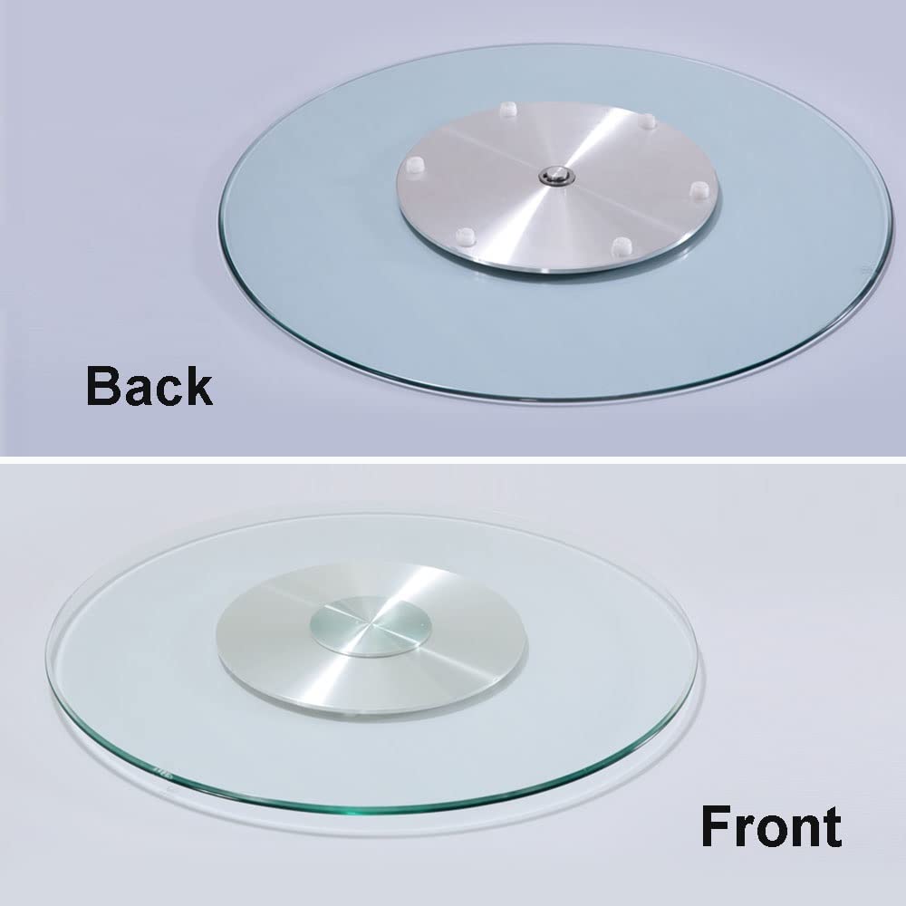 Lazy Susan Plateau tournant rond en verre transparent pour table de salle à manger 83,8 cm, 88,9 cm, 99,1 cm, 109,2 cm