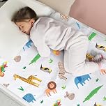 Hygge Sheets® Potty Training Bed Pads | 100% Waterproof | Bed Wetting Sheets for Single and Toddler Beds | Non Slip, Easy to Change at Night | Includes Free Children's E-Book | UK Brand | Safari