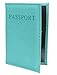Passport Cover, Case, Holder for Travel, Animal Friendly Leather, 10 Colors - Light Blue